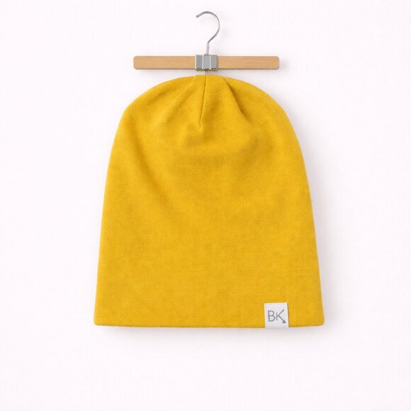 BK Accessories - BK | Mustard Bamboo Slouch Beanie Hat – One Size